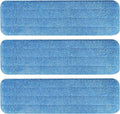 3 Pack Microfiber Cleaning Pads for Bona Mop, Reusable Microfiber Mop Pads for 18 Inch Mop, Hardwood Floor Replacement Cleaning Mop Pads, Machine Washes
