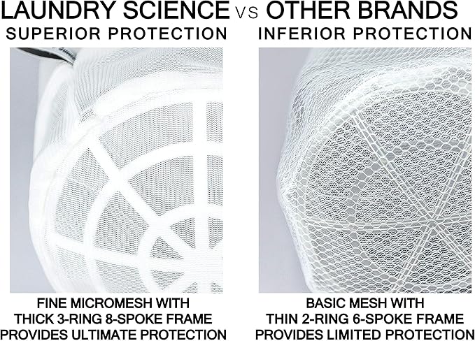 Premium Bra Wash Bag – Set of 3 Mesh Lingerie Laundry Bags for Delicates – Protects Bras, Underwear & Intimates in Washing Machine – Durable Zipper Closure – Large Size
