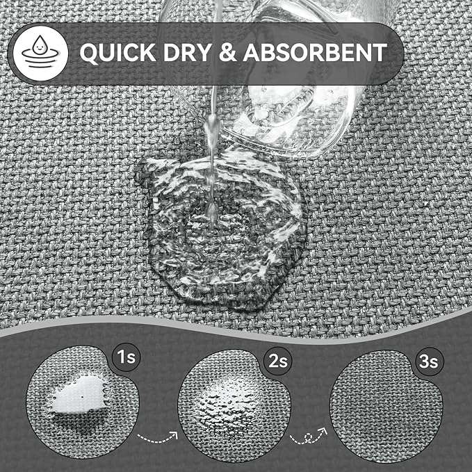 YDKGL Half Circle Bath Mat,Thin Bathroom Rugs Fit Under Door Quick Dry Non Slip Washable Bathroom Mat with Rubber Backing,Absorbent Woven Half Round Shower Rug