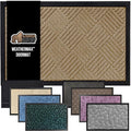 GORILLA GRIP 100% Waterproof All-Season WeatherMax Doormat US Designed Natural Rubber, Stain and Fade Resistant, Low Profile Indoor Outdoor Door Mats, Easy Clean Patio Mat, 17x29, Beige Diamond