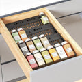 Spice Drawer Organizer, 4 Tier Metal Spice Organizer for Drawer Insert, Spice Organization for Drawer, Kitchen, Countertop, Pantry (Jars Not Included)