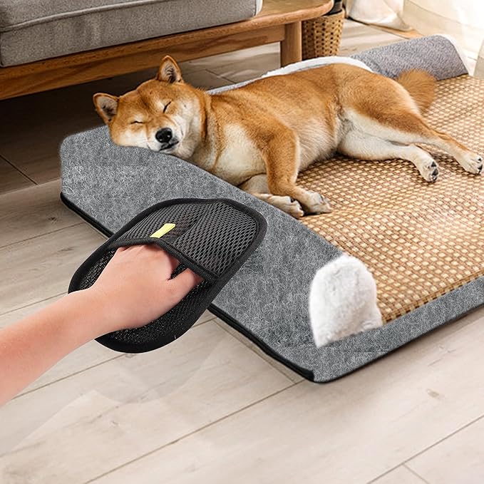 Costyleen 2 PCS Pet Hair Removal Gloves,Reusable Lint Roller for Furniture, Car, Clothes & Carpets ，Cat & Dog Hair Remover Tool with Ergonomic Grip