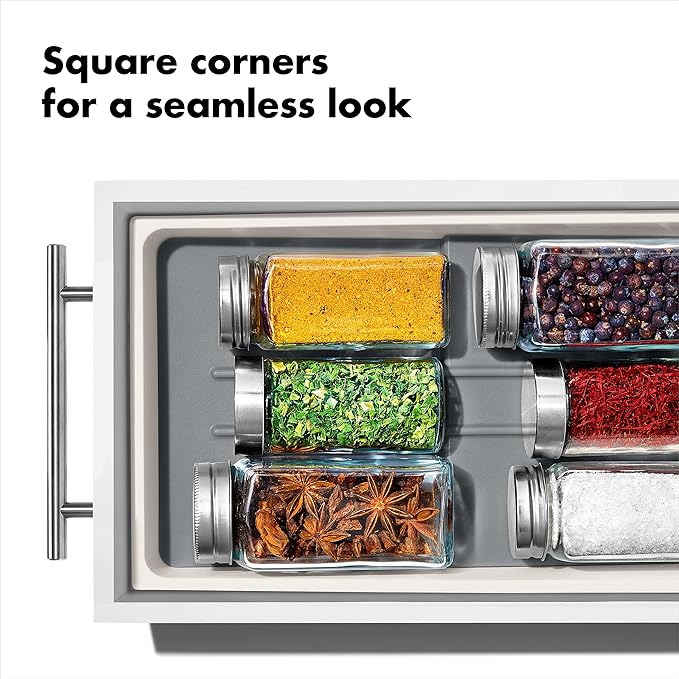 OXO Good Grips Kitchen, Compact Spice Drawer Organizer, White