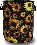 Beautiful Sunflower Laundry Basket Foldable Oxford Cloth Yellow Floral Laundry Hamper With Handle Portable Clothes Storage Organizer Basket 18.9"x16.5" Storage Bag For Laundry Room/Bathroom/Bedroom