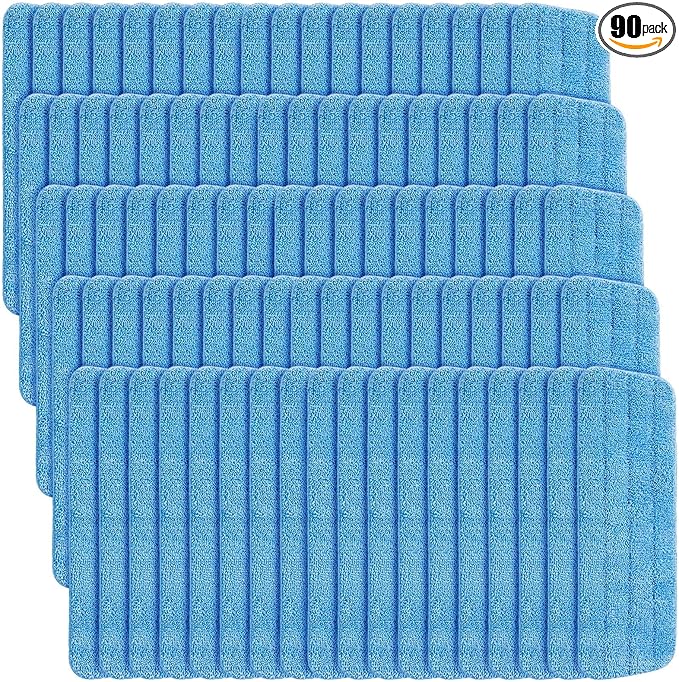 Microfiber Mop Pad, Spray Mop Replacement Heads for Wet Dry Mops, Machine Washable Reusable Household Replacement Pads for Hardwood and Hard Surface Floor Cleaning and Scrubbing(90 Pcs)