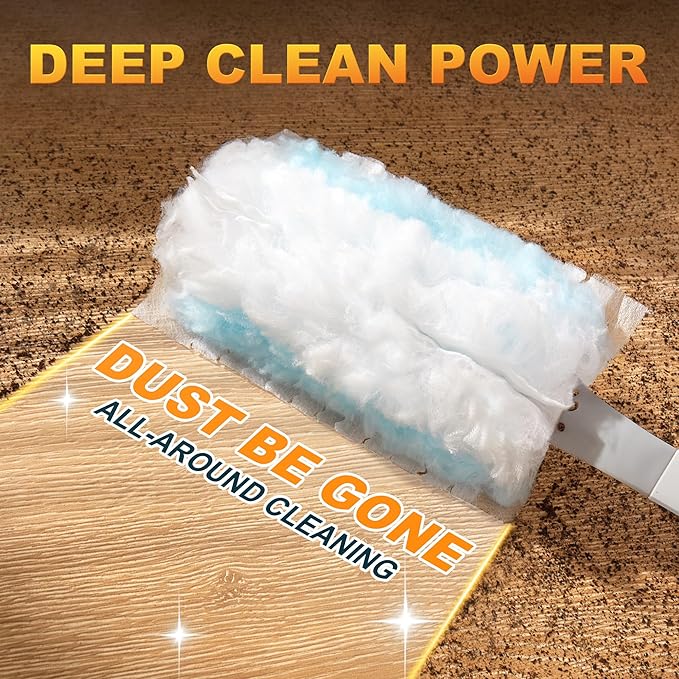 JOYMOOP Disposable Dusters for Cleaning, Heavy Duty Refills, Multi-Surface Dusting Brush for Pet Hair and Home Cleaning - Blue
