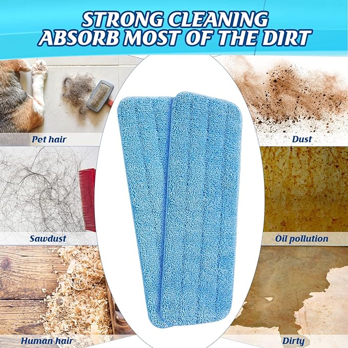 Microfiber Mop Pad, Spray Mop Replacement Heads for Wet Dry Mops, Machine Washable Reusable Household Replacement Pads for Hardwood and Hard Surface Floor Cleaning and Scrubbing(90 Pcs)
