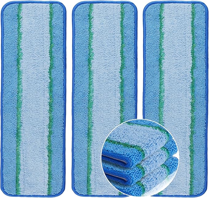 3 Pack Deep Cleaning Pad for Bona Hardwood Floor Cleaner Mop Replacement, Washable & Reusable Pads for Bona Family of Mops, Spray Mop Pads for Hard Surface Floors Cleaning