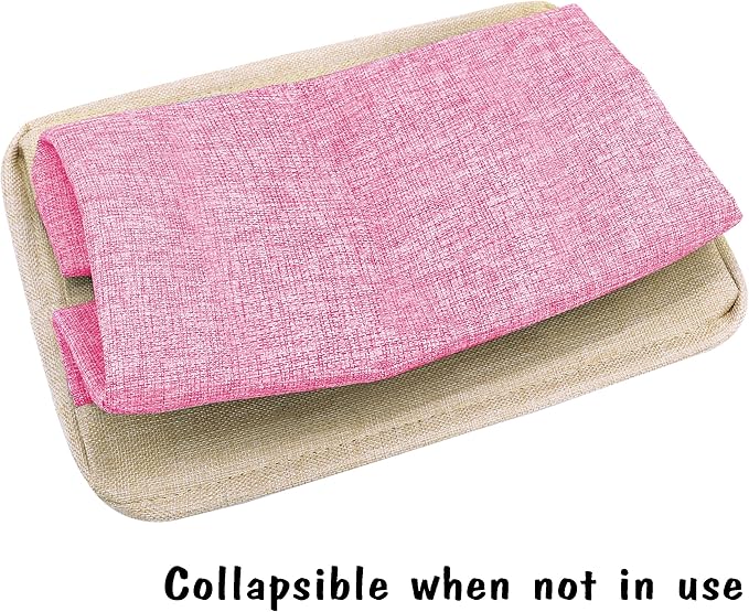 PET ARTIST Dog Toy Basket, Collapsible Dog Toy Bin Box with Comfortable Handles, Large Pet Toy Storage Organizer for Accessories, Toys, Coat & Clothing, Blanket & Leash, Pink, 15"x11"x9"
