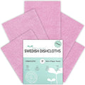 Swedish Dishcloths for Kitchen, 5 Pack Swedish Dish Cloths, Ultra Absorbent Reusable Paper Towels, Cellulose Sponge Cloths, Quick Drying, No Odor, Dishwasher Safe Pink