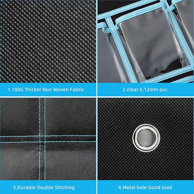 KEEPJOY Classroom Pocket Chart Organizer,Cell Phones Calculator Holder for Classroom Storage, Hanging Wall Door Calculator Phone Caddy for Classroom. (30 Pockets-Black)