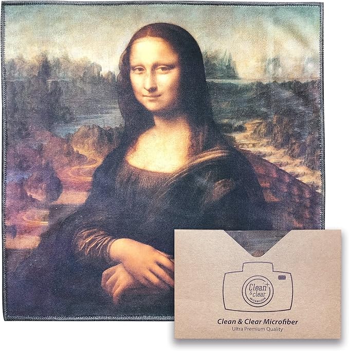 Large [2 Pack] Classic Art (Mona Lisa) - Ultra Premium Quality Microfiber Cleaning Cloths (Best for Camera Lens, Glasses, Screens, and All Lens.), Microfiber cloth