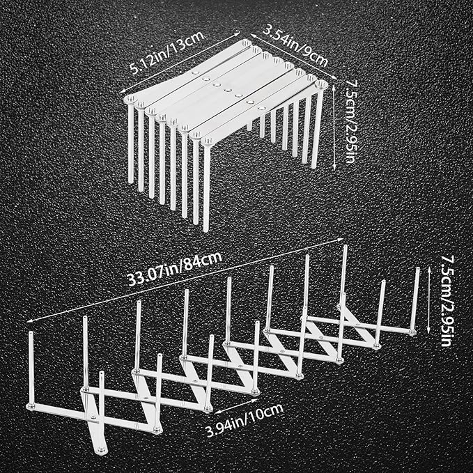 JINGIHE Pots and Pans Organizer, Adjustable Kitchen Cabinet Pantry Organization Storage Rack, Expandable Stainless Steel Holder for Pot Lid Cutting Board Bakeware Dishes Cookware (4-tier)
