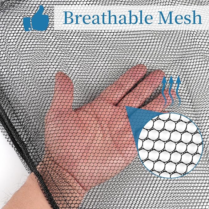 6PCS Black Mesh Bag Drawstring, 23 x 47 Inch Net Bag with Lock, Multipurpose Storage Bags for Gym, Laundry, Balls, Beach and Toys