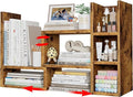 Desk Shelves Desktop Orgnizer Shlef - Rustic Office Organization for Top of Desk Organizers and Accessories Corner Bookshelf Table Top Shelving Small Hutch Decorations for Office
