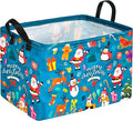 Christmas Basket for Kids Gingerbread Santa Claus Snowman Storage Baskets Collapsible Nursery Hamper Waterproof Clothes Toy Bin Book Shelf Gift Basket Cube Xmas Party Decor