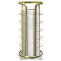 BROOKSTONE, Gold Toilet Paper Holder, Freestanding Bathroom Tissue Organizer, Minimalistic Storage Solution, Modern & Stylish Design [Holds MEGA Rolls]
