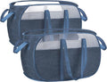 pop-up laundry basket，with Durable Handles collapsible Mesh laundry Hamper,Easy to Open and Fold,Premium Cationic Fabric… (Cationic blue+blue)