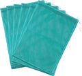 Frienda 6 Pieces Mesh Stuff Sack, 11 x 15 Inch Durable Nylon Drawstring Laundry Bag for Rinsing Beach Toys, Seashell Collecting, Mesh Bags for Travel(Turquoise)