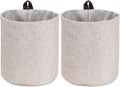 Bigso Box of Sweden Soft Hang Around Hanging Storage Basket Small | For Organizing Everyday Necessities | Collapsible Wall Hanging Storage Basket for Closets | 6.7" x 6.7" | Small | Beige (Pack of 2)