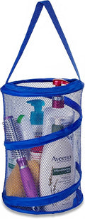 Handy Laundry Foldable Shower Caddy - Collapsible, Portable, Drainage Hole, Carry Handle, Large Compartments. Great Organizer for Camp, Travel, Gym, and Dorm (Blue)
