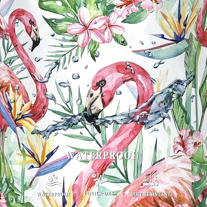 Pink Flamingo Laundry Basket Tropical Leaves Pink Floral Hamper Foldable Oxford Cloth Birds Colorful Tote Bag Clothes Toy Storage Bucket For Bathroom/Laundry Storage/Bedroom 18.9 x 16.5 Inch
