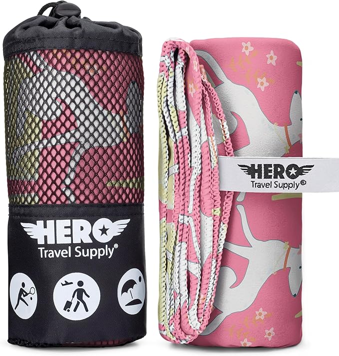 Hero Microfiber Large Beach Towel Compact (Stay Pawsitive, 40 x 72)