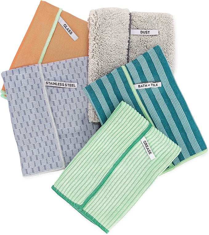 Full Circle Renew Collection All-Purpose Recycled Microfiber Cloths, Set of 3, Stripes Print