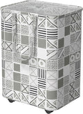 Simple Houseware Large 82L Laundry Basket with Wheels, Collapsible Waterproof Hamper with Handles and Mesh Cover, Geometric Gray