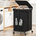 40 Gal Large Laundry Hamper with Lid, Rolling Laundry Basket with Wheels, Oxford Fabric Dirty Clothes Hampers with Removable Laundry Bag & Metal Frame for Bedroom, Laundry Room, Bathroom, Dorm(Black)