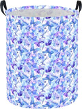 Butterfly Laundry hamper Baby Nursery Hamper Waterproof foldable kids laundry basket Kids Dirty Clothes Hampers Girl Room Decor for Home Gift Baskets(Blue Purple Butterfly)
