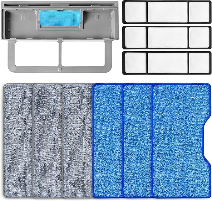 Reusable Replacement Pads Compatible with Shark Vac Pad VM252 VM251 VM200 VC205 VM250 VM200 VM200C VM190 VM250 QM250 VM190 VM200P12 Vacuum Mop Refills Upgraded Design of Dirt Chamber, 6+3+1 Pack