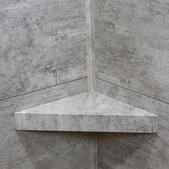 Palisade Vinyl Waterproof Corner Shower Shelf in Wind Gust/Urban Coast