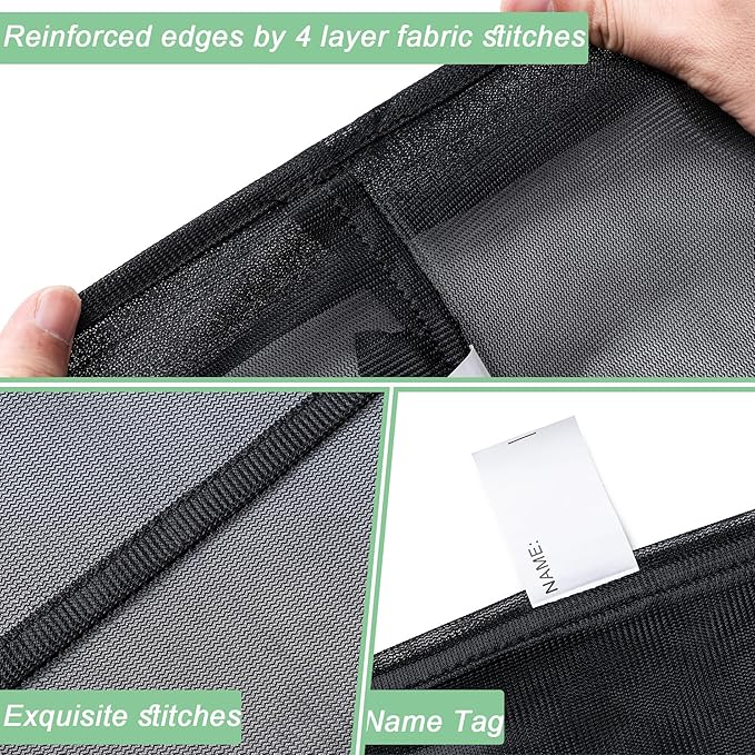 2 Pack Mesh Laundry Bags,Machine Washable Dirty Clothes Organizer with Drawstring and ID Tag, Large Laundry Hamper Liner Enough to Laundry Essentials for Travel, Sports（28" x 40",Black)