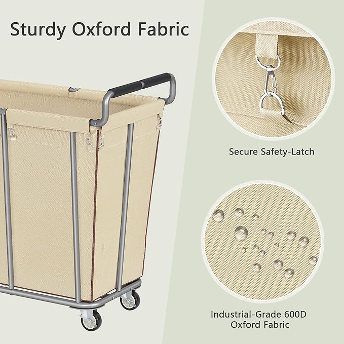 Large laundry hamper with Wheels, 2 Bag 360L Big Rolling Laundry Basket Sorter Cart, Extra Large Laundry Clothes Hamper, Heavy Duty Laundry Basket Organizer for Laundry Room,Bathroom