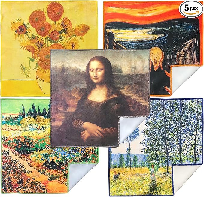 Extra Large [5 Pack] Classic Art Collection II, Microfiber Cleaning Cloth - Ultra Premium Quality Microfiber Cloth(Best for Camera Lens, Glasses, Screens, and All Lens.)