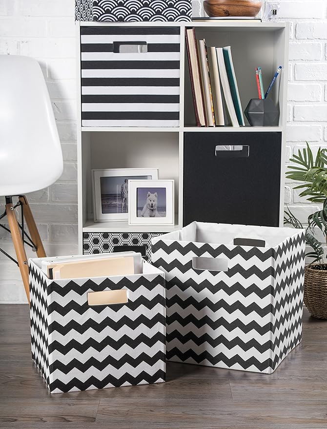 DII Poly-Cube Storage Collection Hard Sided, Collapsible Solid, Large, Black