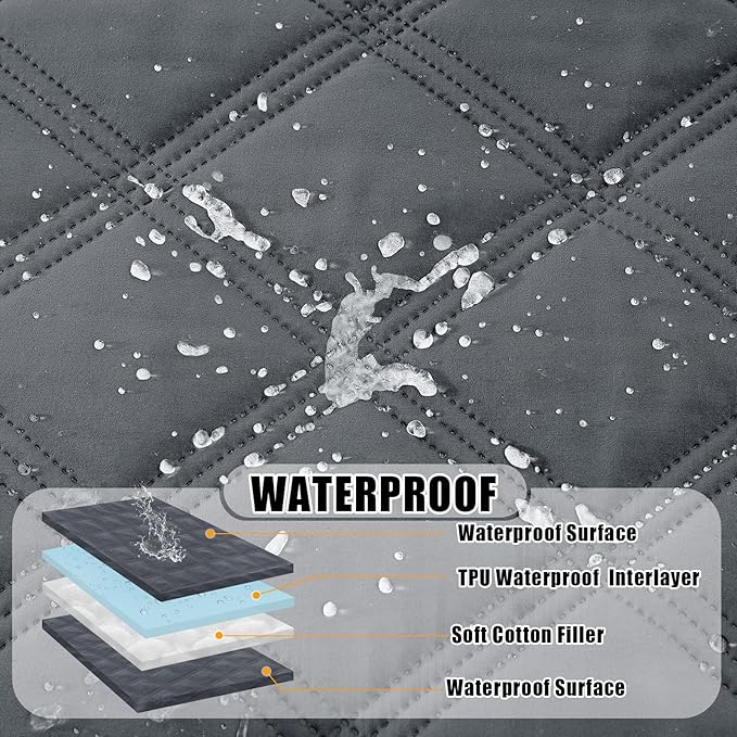 Smiry Waterproof Dog Bed Cover Blanket 40x50, Soft Reversible Pet Blanket, Washable Leakproof Cats Dogs Couch Cover for Sofa, Couch, Furniture, Lattice, Dark Grey/Dark Grey