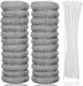 24 PCS Lint Traps LVYOUIF Stainless Steel Washing Machine Lint Snare Traps, Washer Hose Lint Traps with 24 PCS Cable Ties, Laundry Mesh Washer Sink Drain Hose Screen Filter