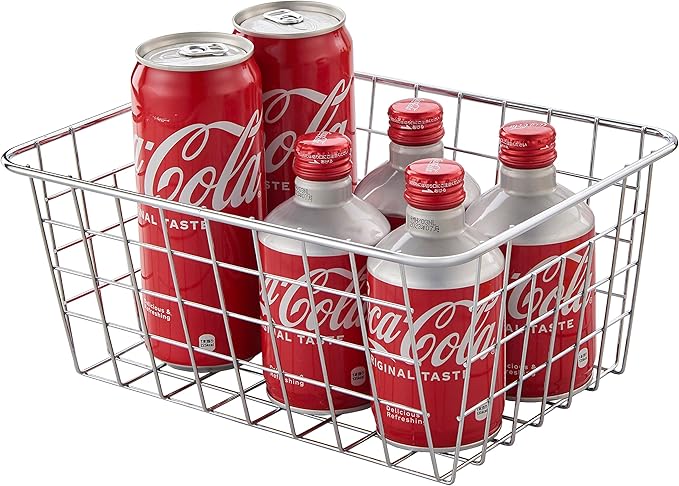 Wire Kitchen Storage Basket 5 Packs,Perfect Pantry Organization Accessories Baskets,Laundry Basket,Countertop Organization,Suitable for Kitchen,bathroom,bedroom,Tabletop,Stackable,Chrome