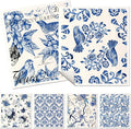 6 Pack Swedish Dishcloths for Kitchen - Reusable Dish Cloths for Washing Dishes Absorbent Cute Funny Kitchen Towels Cleaning Sponge, Blue Floral