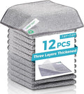 12Pcs New Upgrade 2-Layer Non Scratch Wire Dishcloth,Wire Dishwashing Rag,Reusable Quick-Dry Odor-Free Scrub Cloths for Dishes, Kitchen Cleaning Dish Rags for Cookware,Sinks, Dishes,Stove ﻿