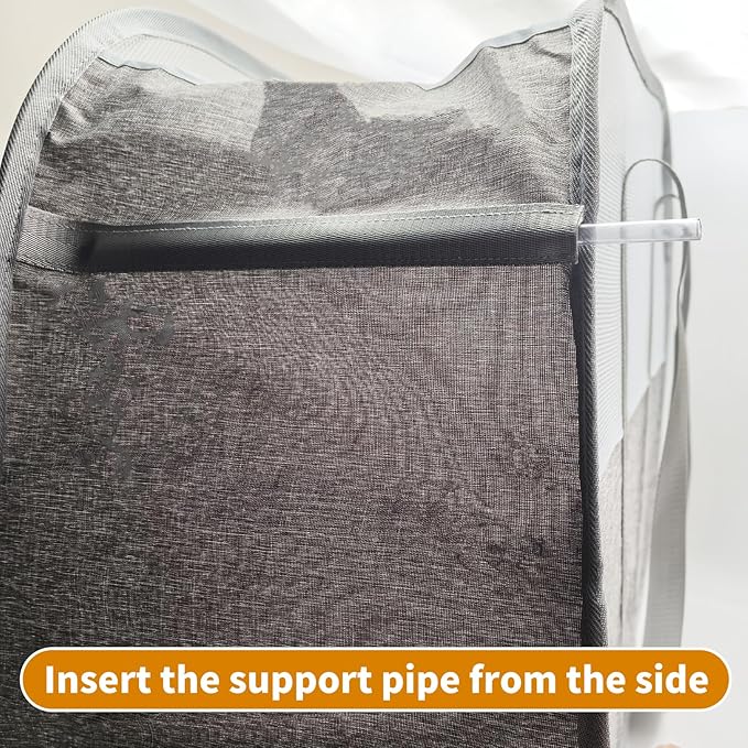 Large Collapsible Laundry Hamper,Gray Oxford Cloth 95L Capacity laundry basket with Handles,Breathable Mesh Design,Sturdy Steel Frame Clothes Hamper Wide opening for easy storage