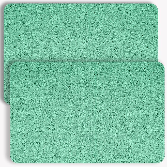 Hargiis Non-Slip Bathtub Mat, 2 Pack Anti Slip Shower Mat, Fast Drying Bathtub Mats, Foot Scrubber Mat, Anti Slip Mat for Tub, Floor, Bathroom, Kitchen, Home, Hotel (Light Green 24"×16"+24"×16")