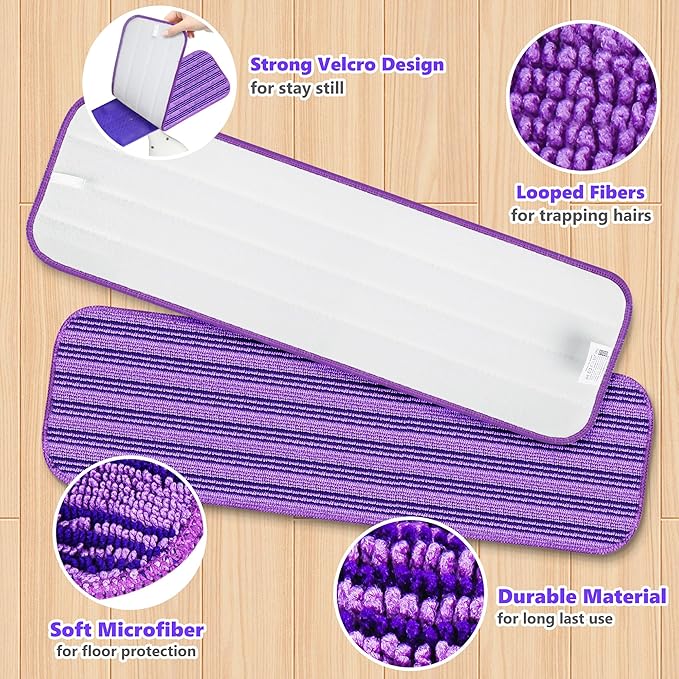 Reusable Mop Pads for Swiffer PowerMop - Microfiber Mop Pads Refills Mop Heads Replacement for Swiffer Mop Spray Mop Floor Mop, Washable Reusable Floor Mopping Refills, 18 Pack