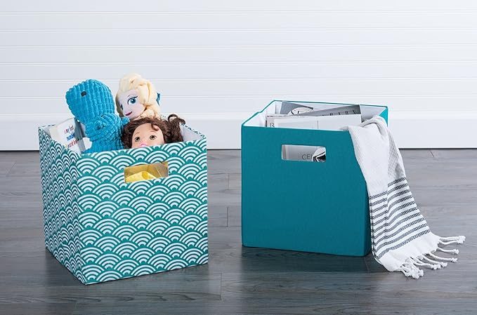 DII Poly-Cube Storage Collection Hard Sided, Collapsible Solid, Small, Teal