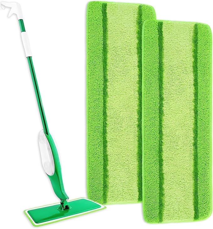 Libman 2 Pack Freedom Spray Mop Pad Refill, 16 in Microfiber Reusable Floor Cleaning Pad for Multi-Layer Floors