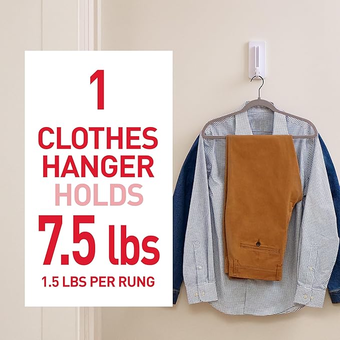 Command Folding Clothes Hanger, Holds up to 5 Hangers 7.5 lb, 1.5lbs per Rung, 1 Hook with 5 Rungs, 4 Strips, Closet Organizer, Home Organization