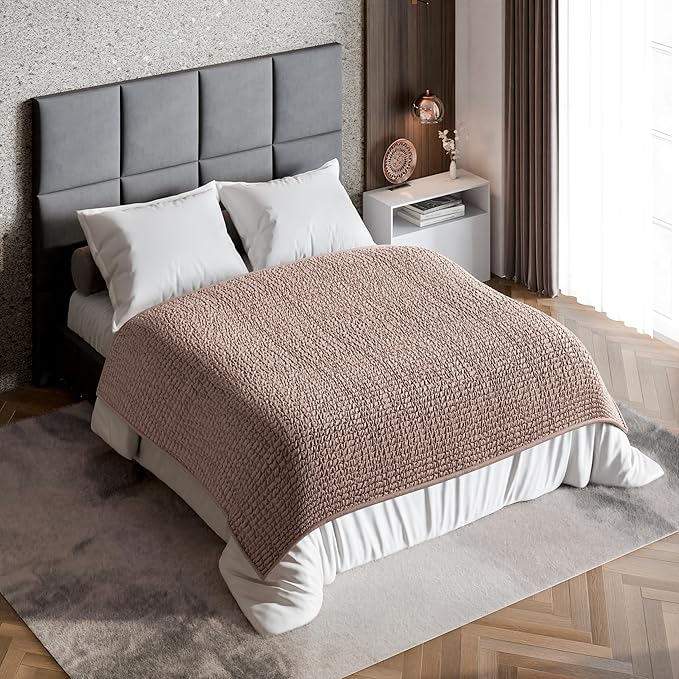 PAULATO BY GA.I.CO. Waterproof Blanket for Bed – Queen Absorbent Couch Cover – Machine Washable Stain-Proof Pad for Large Sofa – Pets Dogs & Cats Friendly Protector - Marsala