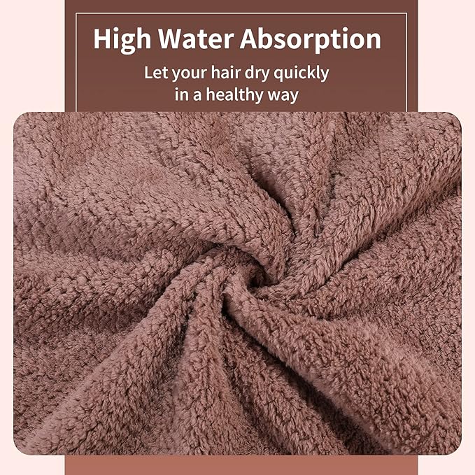 Microfiber Hair Towel Quick Dry Hair Towel Hair Drying Towels Suitable for All Kinds of Hair Ultra Absorbent Long and Thick Hair 24X48inch Dark Brown (1pcs)